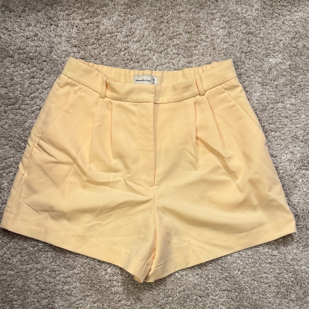Abercrombie & Fitch Light Yellow High Waist Shorts